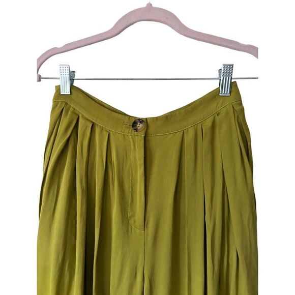 LPA Button & Zip Fly No Belt Loops Pleated Trouser Pants Green Size Small - Picture 4 of 10